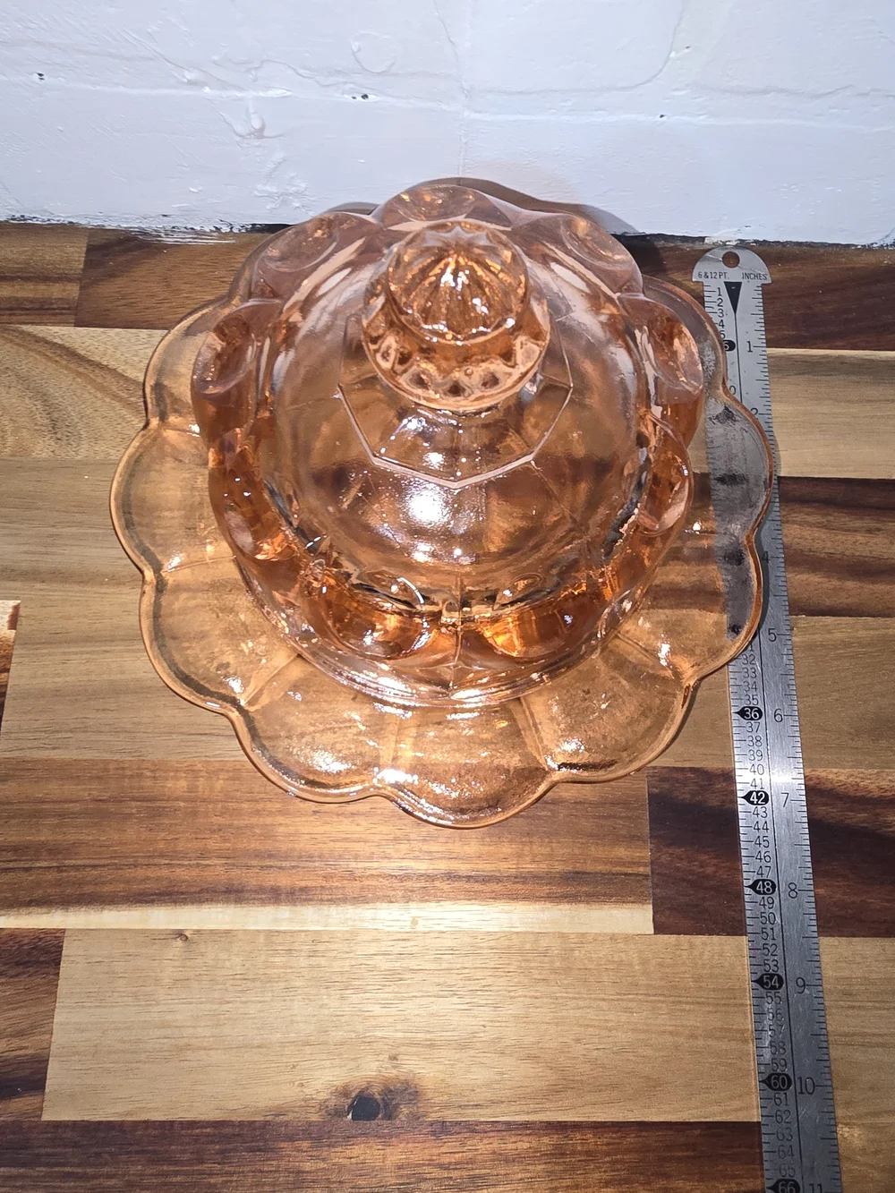 Cherry And Cable Fingerprint Cloche Butter Dish Mosser Glass